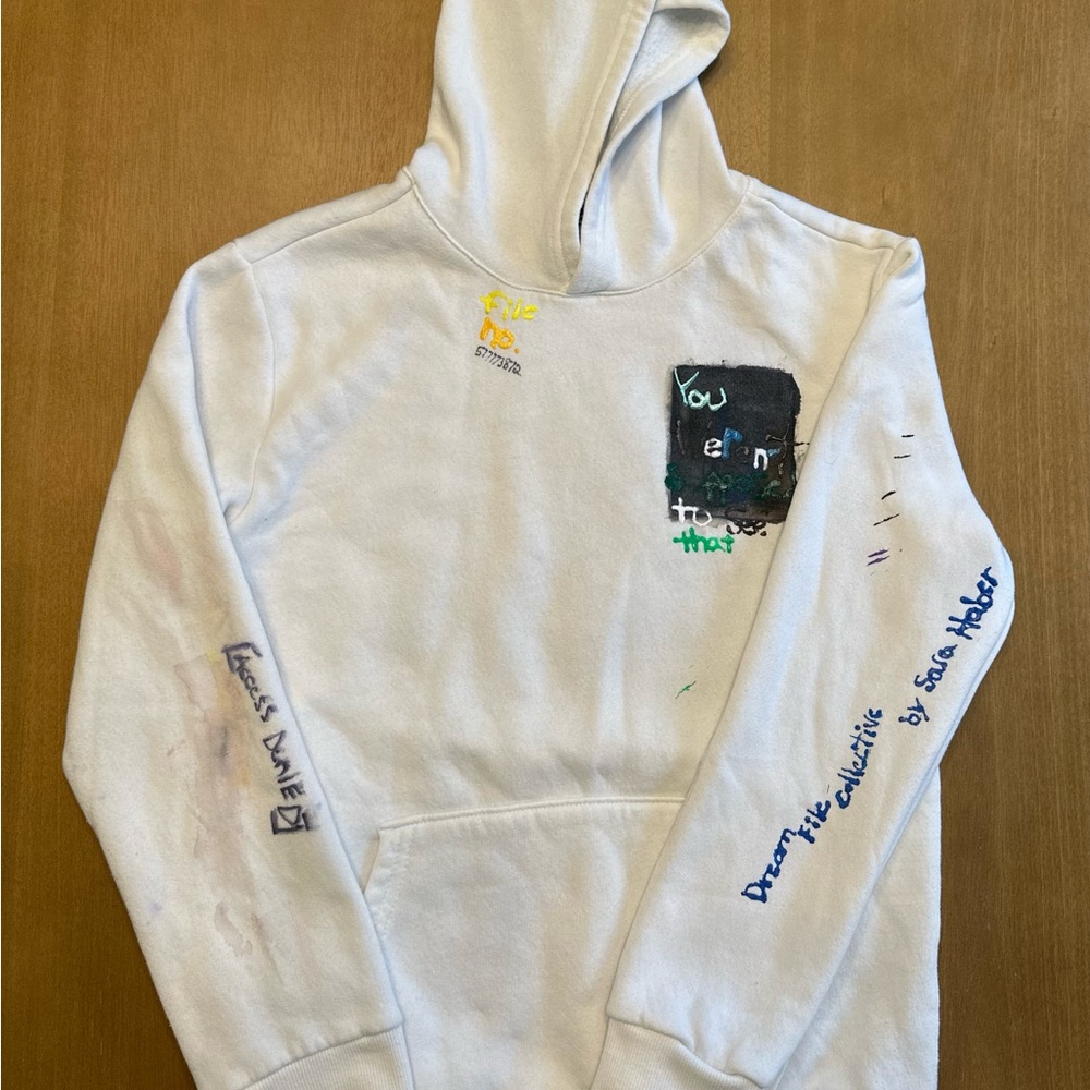 Juniors XL painted hoodie by Sara haber